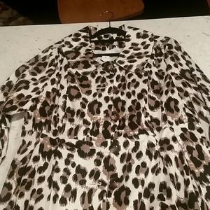 Leopard print trench coat